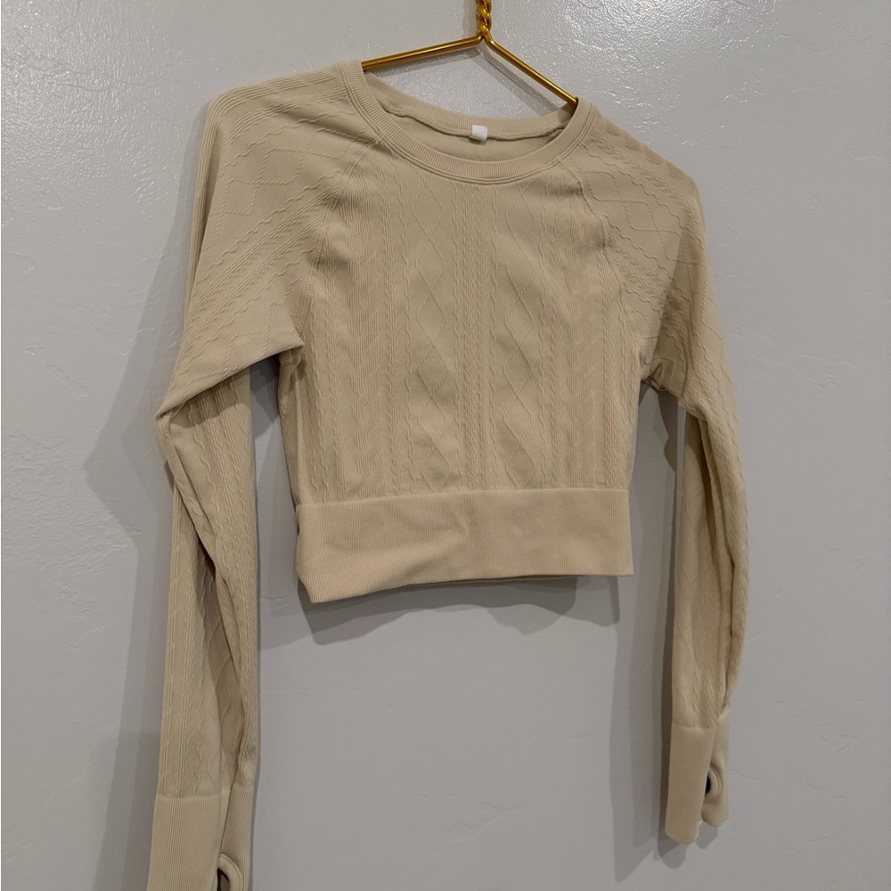 Target Women's Beige Textured Long sleeve